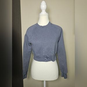 Tna Cozy Fleece Grey Crewneck Longsleeved Sweatshirt Top Womens Extra Small Xs